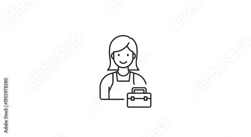 Woman with briefcase icon, representing business, career, and professional work