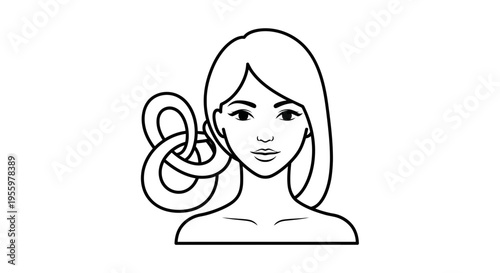 Woman with tangled hair, knot, messy hairstyle, difficult situation, problem solving concept