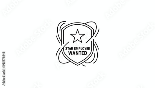 Star Employee Wanted Badge - Recruitment Concept, Hiring Top Talent