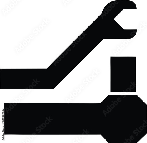 a tire lever with curved tip silhouette vector illustration on transparent background