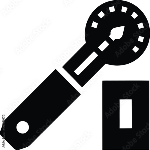 a torque wrench with scale and clicker silhouette vector illustration on transparent background