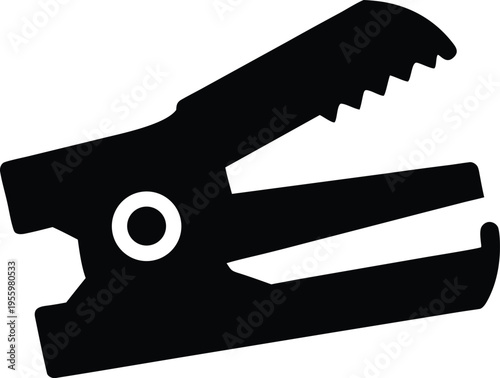 a staple remover with jaw and spring silhouette vector illustration on transparent background
