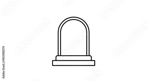 Simple Line Drawing of a Gravestone or Monument