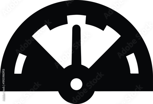 a radius gauge with convex concave edges silhouette vector illustration on transparent background
