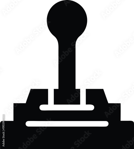 a gear shifter with lever and cable silhouette vector illustration on transparent background