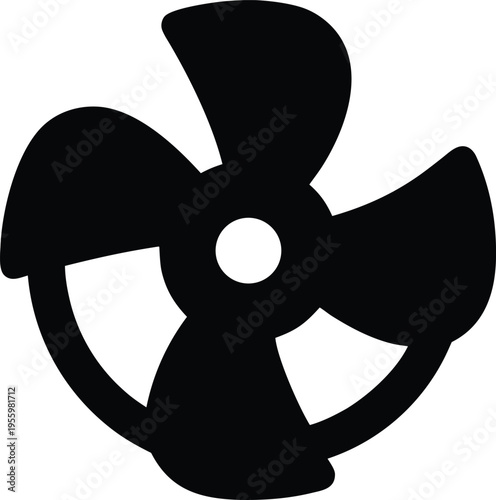 a fan shroud with blade cutout silhouette vector illustration on transparent background