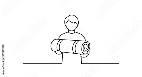 Person Holding Rolled Yoga Mat, Healthy Lifestyle, Fitness and Exercise Concept