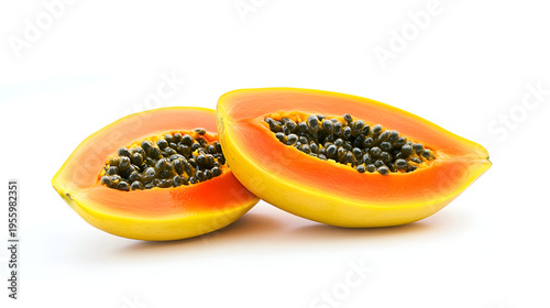 papaya isolated on white background