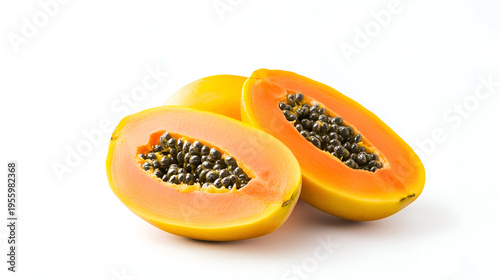 papaya isolated on white