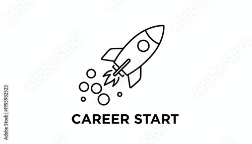 Rocket Launching, Career Start Concept, Business Growth, New Beginning, Success