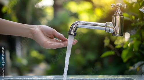 water flowing from faucet