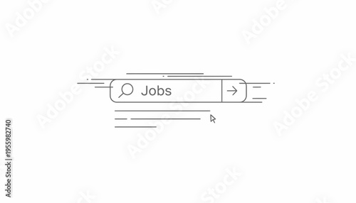 Online Job Search Bar with "Jobs" Typed In, Representing Career Opportunities and Employment