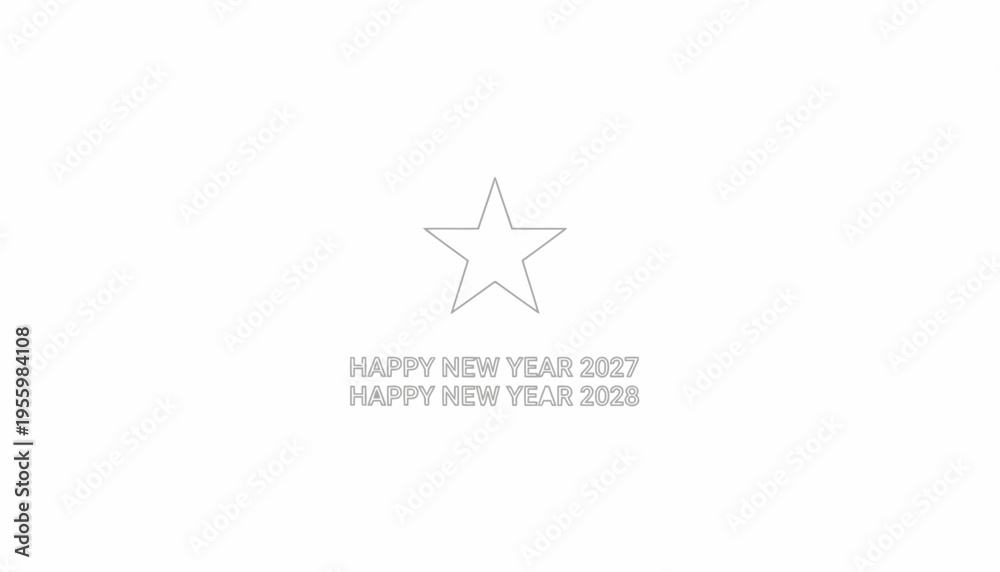 Obraz premium Happy New Year 2027 and 2028 Star Celebration Graphic