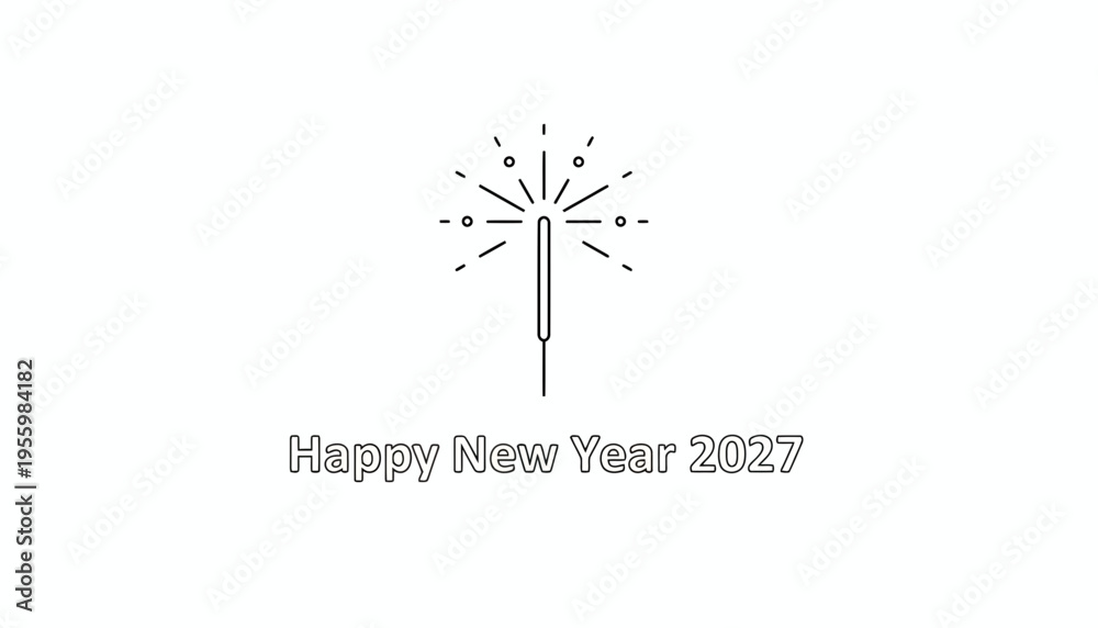 Obraz premium Happy New Year 2027 Sparkler Celebration