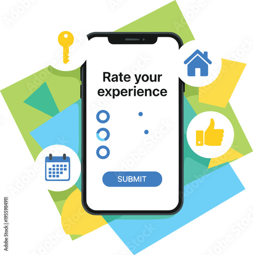 Customer feedback rating mobile app illustration user experience survey concept
