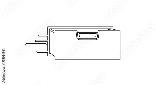 Fast Drawer Opening, Speed Lines, Motion Blur, Storage, Office Furniture, Business Concept