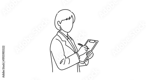 Doctor writing on clipboard, medical examination, healthcare professional, clinic, hospital, research, doctor's office