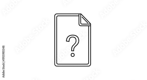 Document with Question Mark Icon, Represents Uncertainty, Unknown, or Inquiry