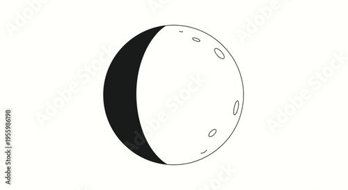Crescent moon phase lunar cycle Vector