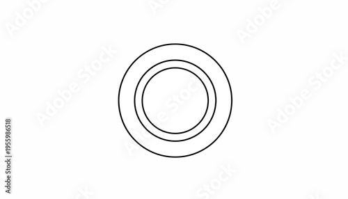 Concentric Circles Abstract Design, Minimalist Geometric Shape, Simple Outline Graphic