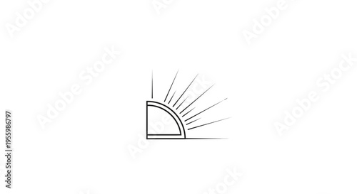 Abstract Light Burst from Corner, Minimalist Geometric Design, Radiant Energy Concept