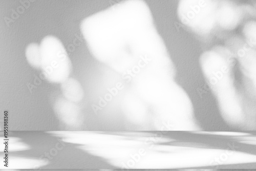 Wall interior background, studio and backdrops show products.with shadow from window color white and grey. background for text insertion and presentation product	