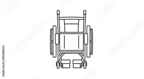 Top View of a Wheelchair, Medical Equipment for Mobility Assistance