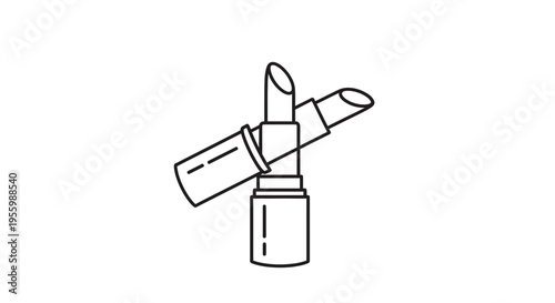 Two Lipstick Icons, Makeup Cosmetics, Beauty Product, Vector Illustration