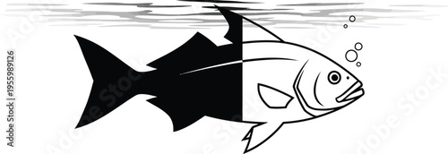 Fish swimming underwater Vector