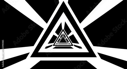 Abstract Tunnel of Triangles - A Geometric Optical Illusion.