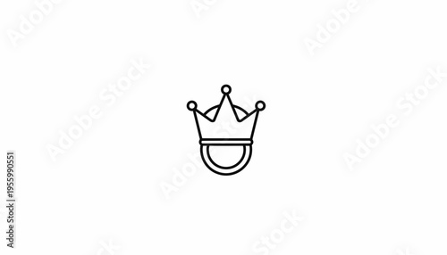 Simple Line Art Crown Icon, Royal Symbol, Minimalist Design