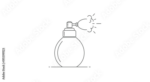 Perfume Bottle Spray Icon Line Art Vector Illustration