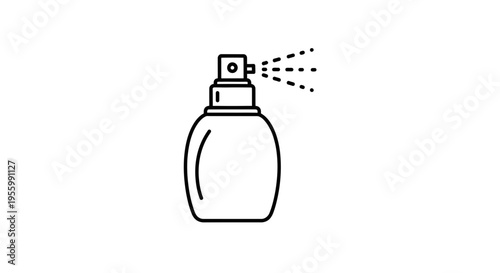 Perfume Bottle Spray Icon - Minimalist Line Art Illustration