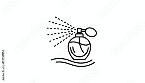 Perfume Bottle Spray Icon, Elegant Fragrance Mist, Beauty and Cosmetics Symbol