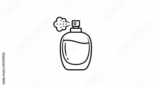 Perfume Bottle Spray Icon Outline Vector Illustration
