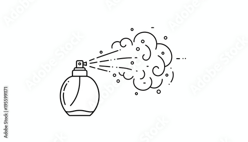 Perfume Bottle Spraying Fragrance Mist - Minimalist Icon