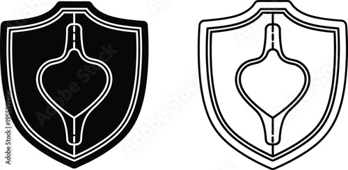 Shield logo designs with abstract emblems Vector