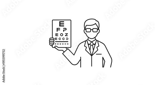 Optometrist with Eye Chart: Vision Test, Eye Care, Doctor, Health Checkup, Ophthalmology