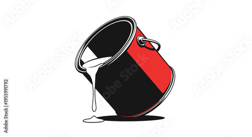 Paint Can Spilling White Paint