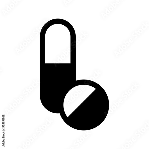 Pill Icon Vector Symbol Design Illustration