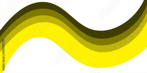 Abstract Yellow and Olive Green Wavy Ribbon Background