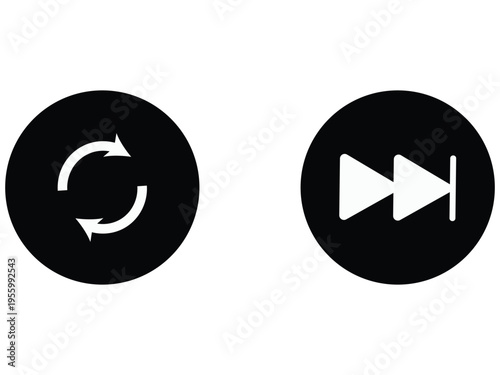 Essential media player interface vector icon set