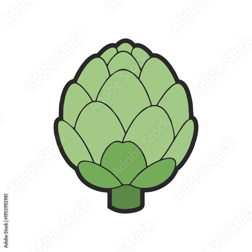 Artichoke icon, vegetable flat design vector illustration