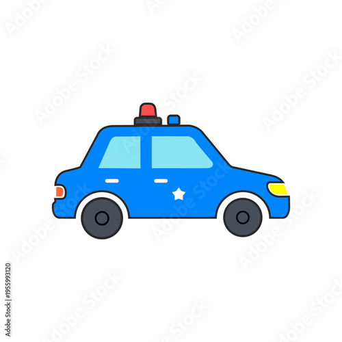 vector police car isolated on white background
