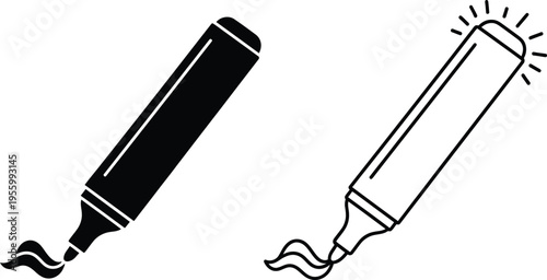 Markers draw illustration Vector