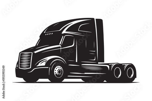 Heavy duty cargo truck vector illustration for freight service