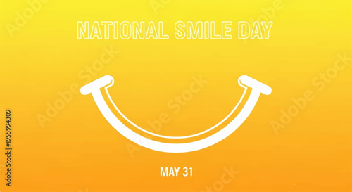 National Smile Day vector illustration, smiley face icon