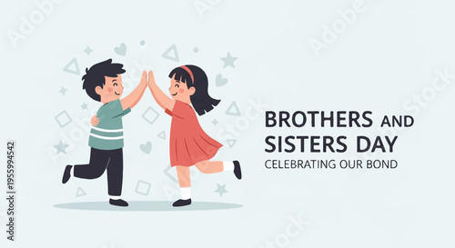 Vector illustration of siblings celebrating Brothers and Sisters Day