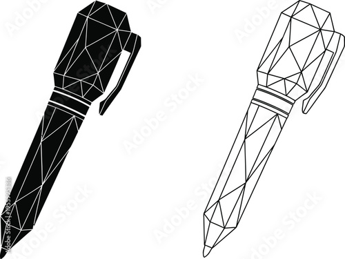 Black and white fountain pens Vector