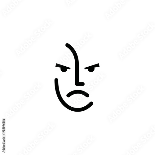 Angry face emoticon frowning in displeasure.